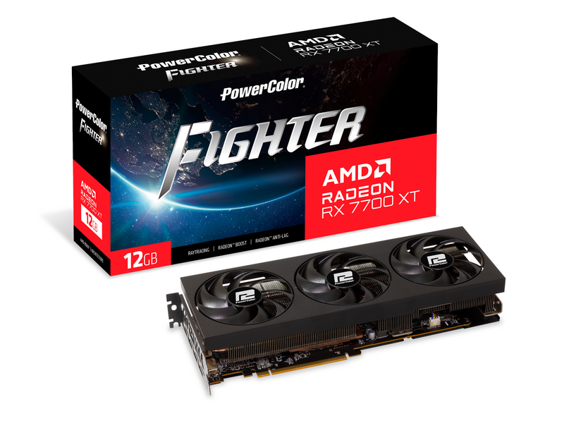 PowerColor Radeon RX 7700 XT Fighter OC - 12GB GDDR6 RAM - Grafikkarte