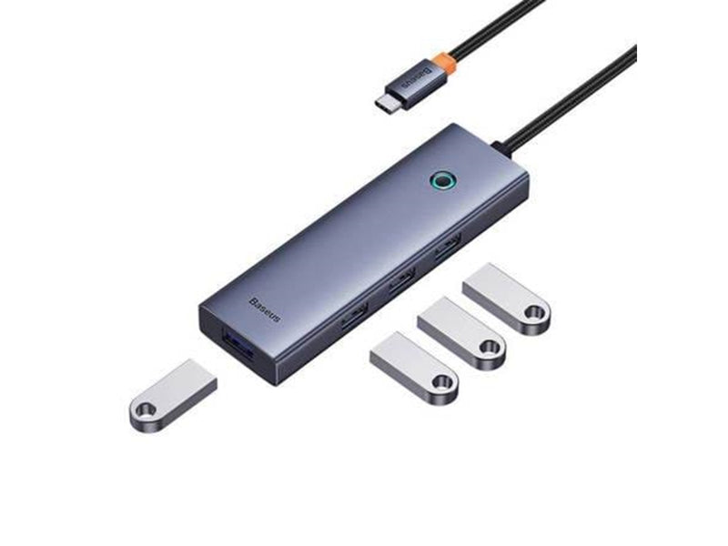 Baseus 4in1 Hub UltraJoy USB-C do USB 3.0 (space grey) USB-Hubs - USB 3.0 - 4 - Grau