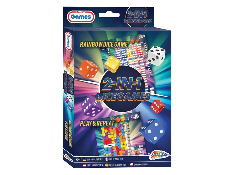 Grafix Dice Games 2in1 (Rainbow Dice & Play and Repeat)