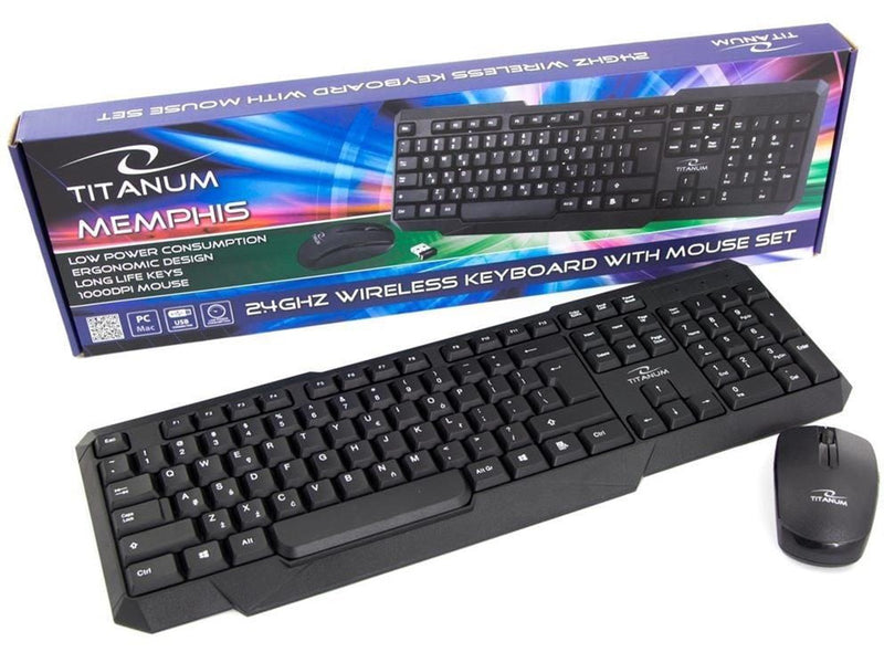 Esperanza Titanum Memphis - Tastatur & Maus Set - Englisch - US - Schwarz