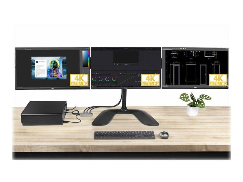 StarTech.com 3-Port MST Hub DisplayPort to Triple HDMI Monitors 4K 60Hz DP 1.4 Multi-Monitor Video Adapter with 1ft (30cm) Built