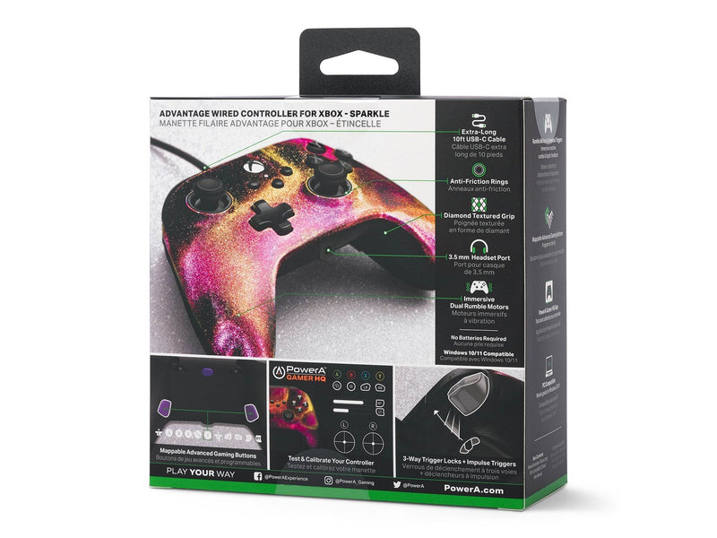 PowerA Kabelgebundener Controller Advantage für Xbox Series X|S - Glänzen - Wired Controller - Microsoft Xbox One