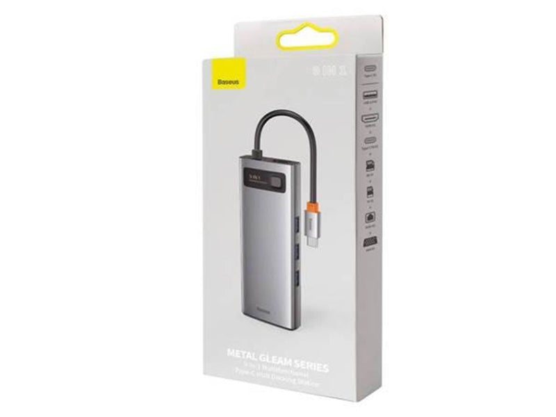 Baseus Hub 9in1 Metal Gleam Series USB-C to 3x USB 3.0 + HDMI + USB-C PD + Ethernet RJ45 + microSD/SD + VGA + HDMI + USB-C PD +