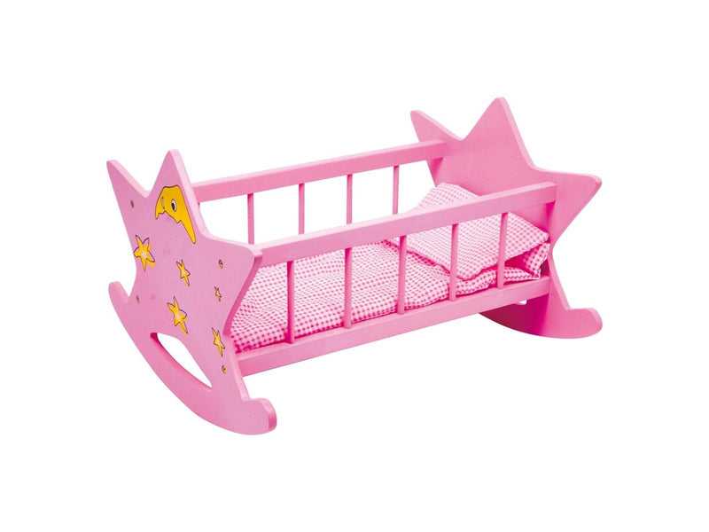 Small Foot - Wooden Doll Bed Star Pink