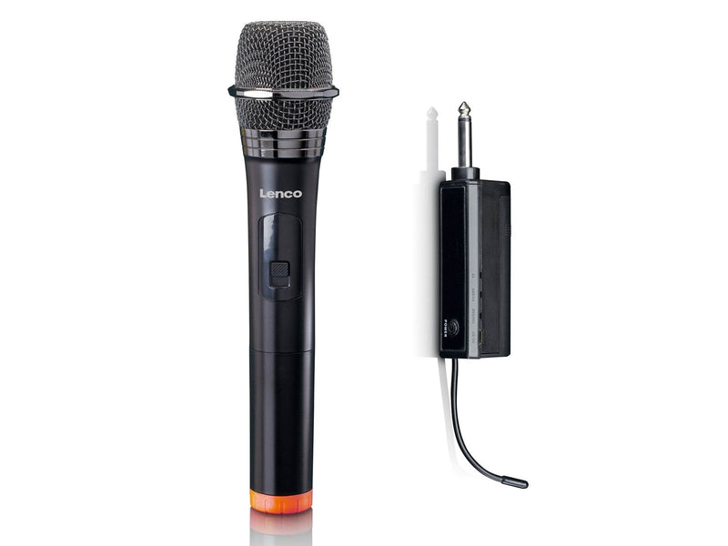 Lenco MCW-011BK - Wireless microphone with 6.3 mm battery powered receiver