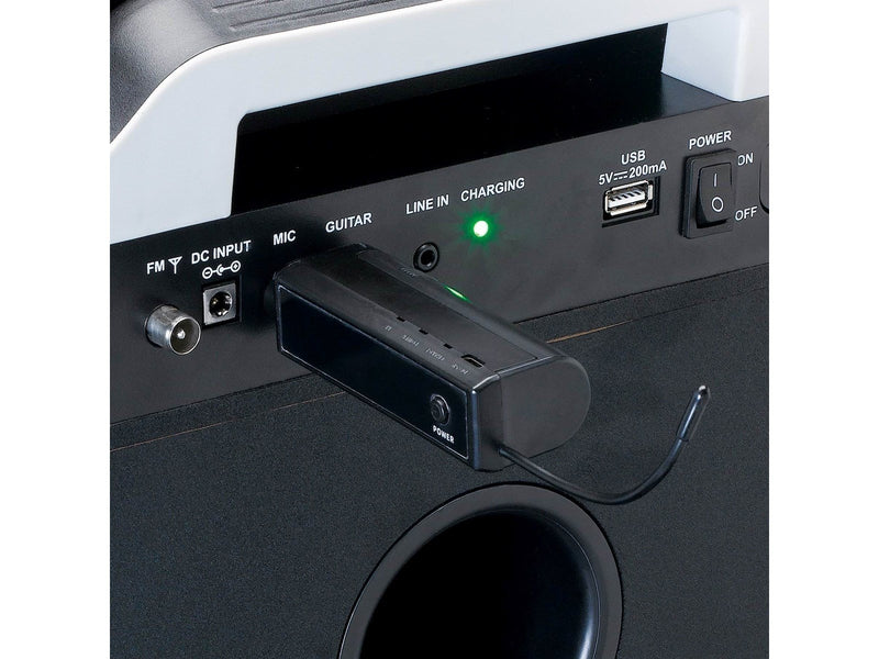 Lenco MCW-011BK - Wireless microphone with 6.3 mm battery powered receiver