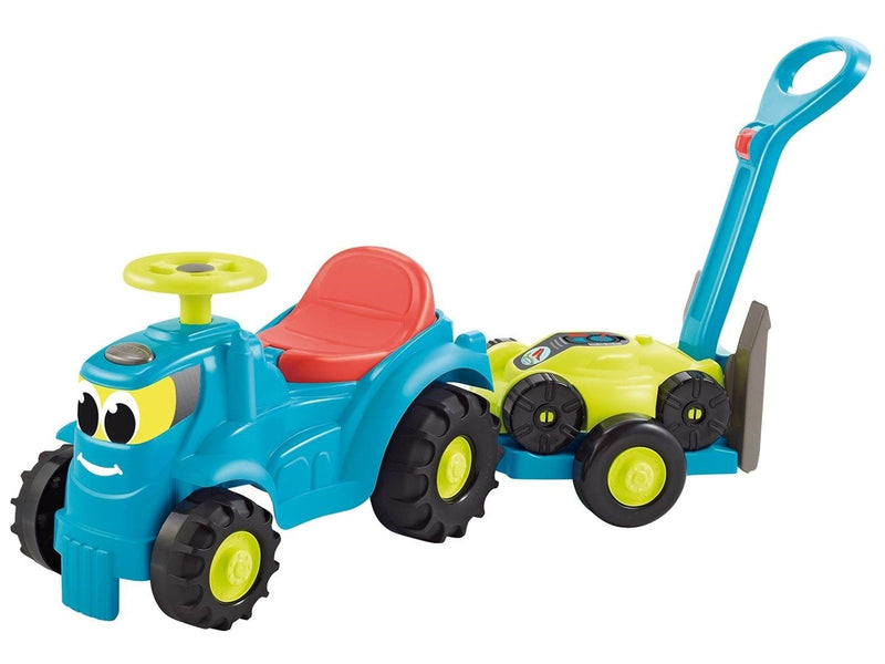 Ecoiffier Tractor with Trailer and Lawn Mower