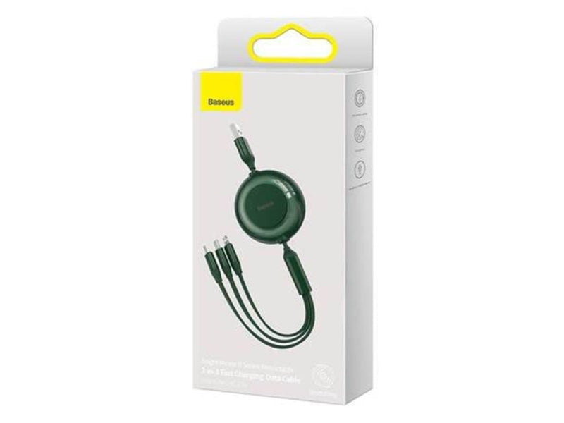 Baseus Bright Mirror 2 USB 3-in-1 cable for micro USB / USB-C / Lightning 3.5A 1.1m (Green) USB-Hubs - USB 2.0 - 4 - Grün