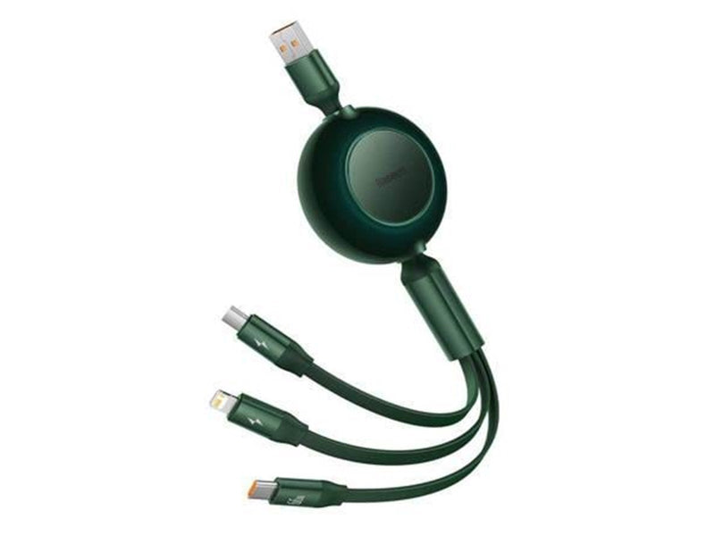 Baseus Bright Mirror 3 USB 3-in-1 cable for micro USB / USB-C / Lightning 66W / 2A 1.1m (Green) USB-Hubs - USB 2.0 - 4 - Grün