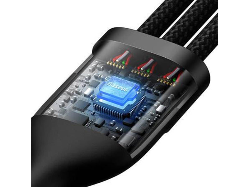 Baseus 3in1 USB cable  Flash Series USB-C + micro USB + Lightning 100W 1.2m (black)
