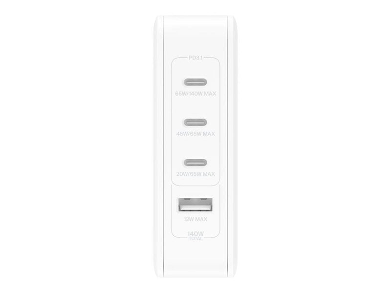 Belkin BoostCharge Pro power adapter - GaN technology - USB 3 x USB-C - 140 Watt