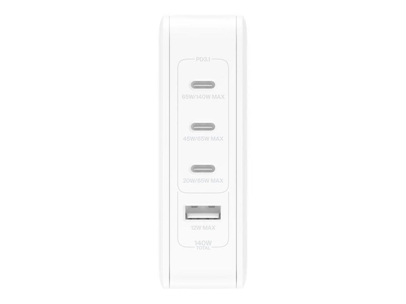 Belkin BoostCharge Pro power adapter - GaN technology - USB 3 x USB-C - 140 Watt