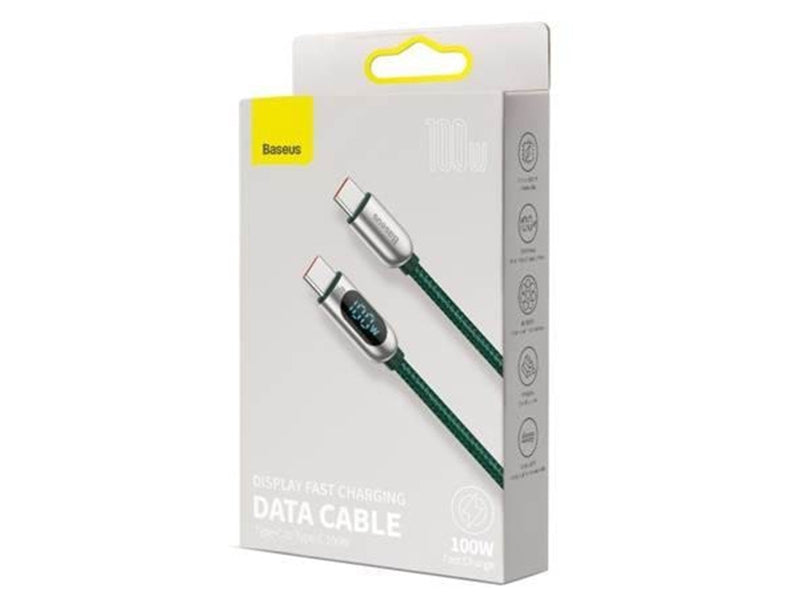 Baseus Cable USB-C to USB-C  Display 100W 2m (green)
