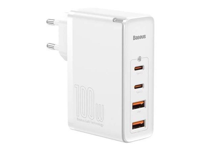 Baseus Travel Charger  GaN2 Pro Quick 2x USB + 2x USB-C 100W EU (white)