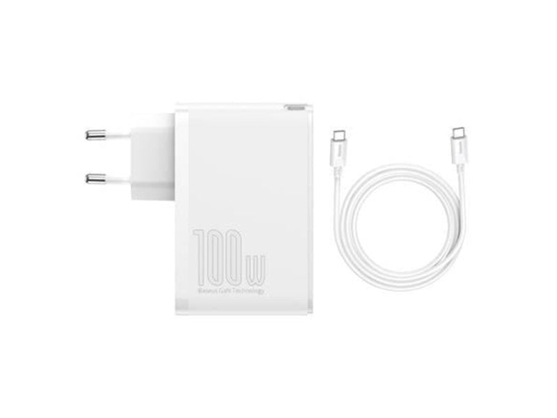 Baseus Travel Charger  GaN2 Pro Quick 2x USB + 2x USB-C 100W EU (white)