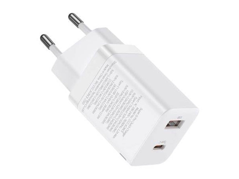 Baseus Super Si Pro Quick Charger USB + USB-C 30W (white)