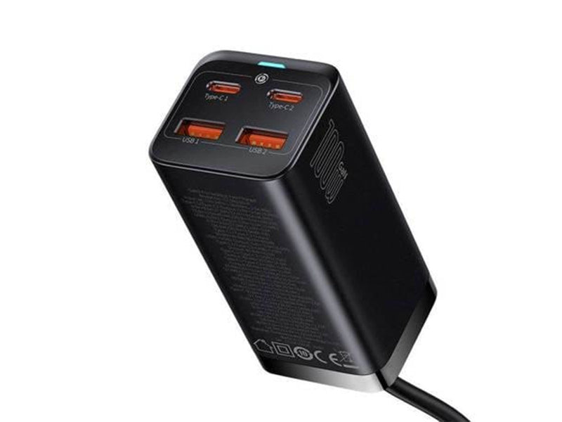 Baseus GaN3 Pro 4 Ports Desktop Charger 2xUSB-C + 2xUSB 100W - Black