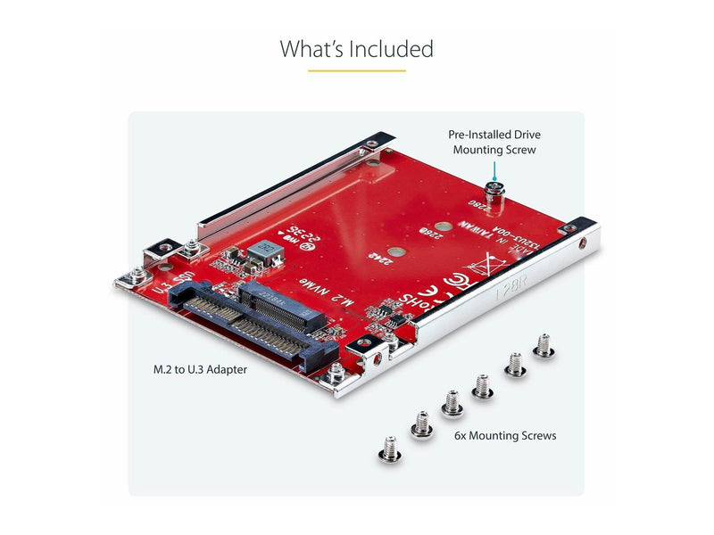 StarTech.com M.2 to U.3 Adapter For M.2 NVMe SSDs PCIe M.2 Drive to 2.5inch U.3 (SFF-TA-1001) Host Adapter/Converter TAA Complia