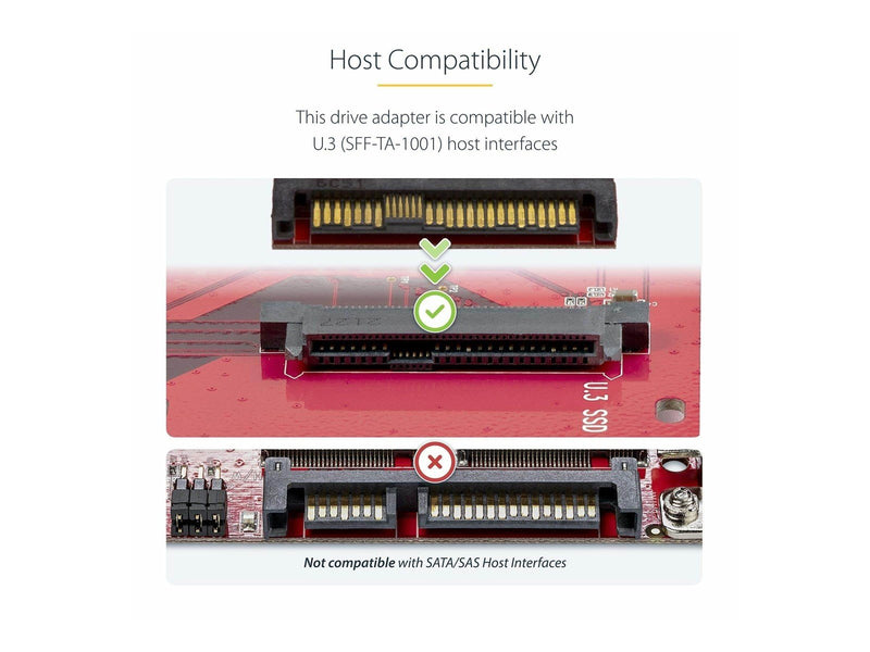 StarTech.com M.2 to U.3 Adapter For M.2 NVMe SSDs PCIe M.2 Drive to 2.5inch U.3 (SFF-TA-1001) Host Adapter/Converter TAA Complia