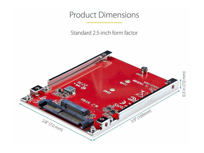 StarTech.com M.2 to U.3 Adapter For M.2 NVMe SSDs PCIe M.2 Drive to 2.5inch U.3 (SFF-TA-1001) Host Adapter/Converter TAA Complia