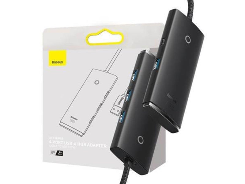Baseus Hub 4in1 Lite Series USB to 4x USB 3.0 1m (Black) USB-Hubs - USB 3.0 - 4 - Schwarz