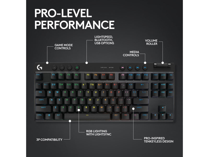 Logitech G PRO X TKL - Logitech GX Brown (Tactile) - Tactile - Gaming Tastaturen - ohne Numpad - Deutsch - Schwarz