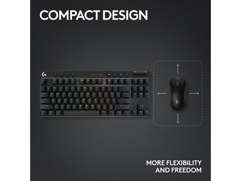 Logitech G PRO X TKL - Logitech GX Brown (Tactile) - Tactile - Gaming Tastaturen - ohne Numpad - Englisch - US - Schwarz