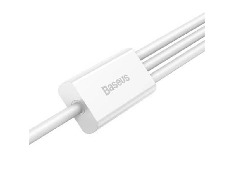 Baseus Quick Charge USB to M+L+C  Superior Data 3.5A 1m (White)