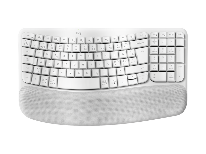 Logitech Wave Keys - Off-White - ND - Ergonomische Tastatur - Nordisch - Weiss