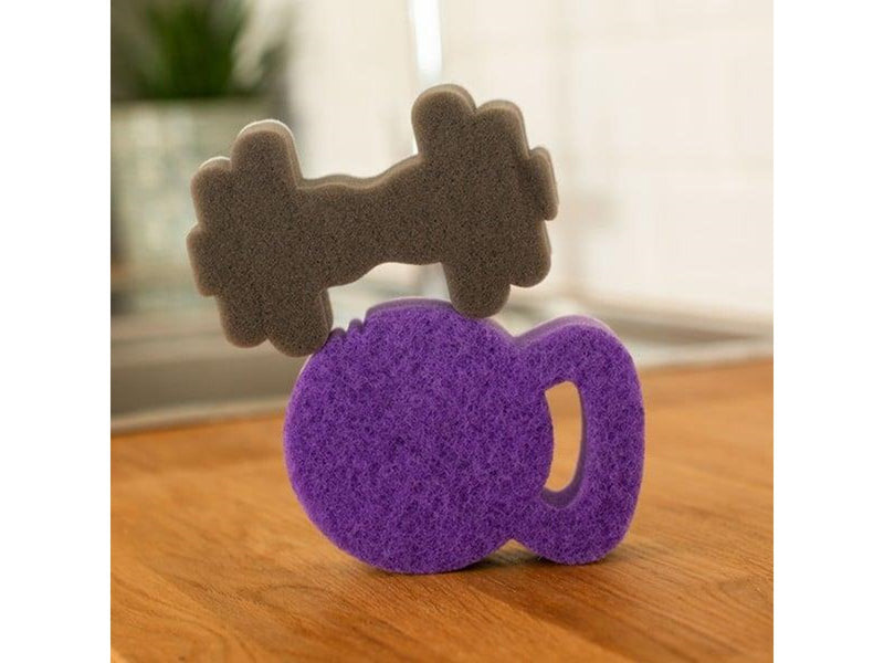 Thumbs Up! Wash 'n' Workout Sponges Set of 2 with Scourer