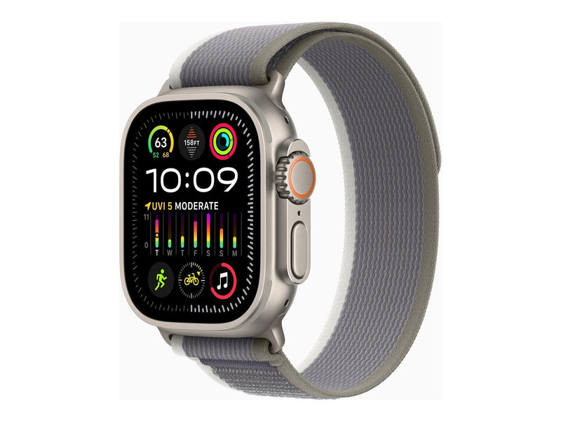 Apple Watch Ultra 2 GPS + Cellular 49mm - Titanium Case with Green/Grey Trail Loop - M/L