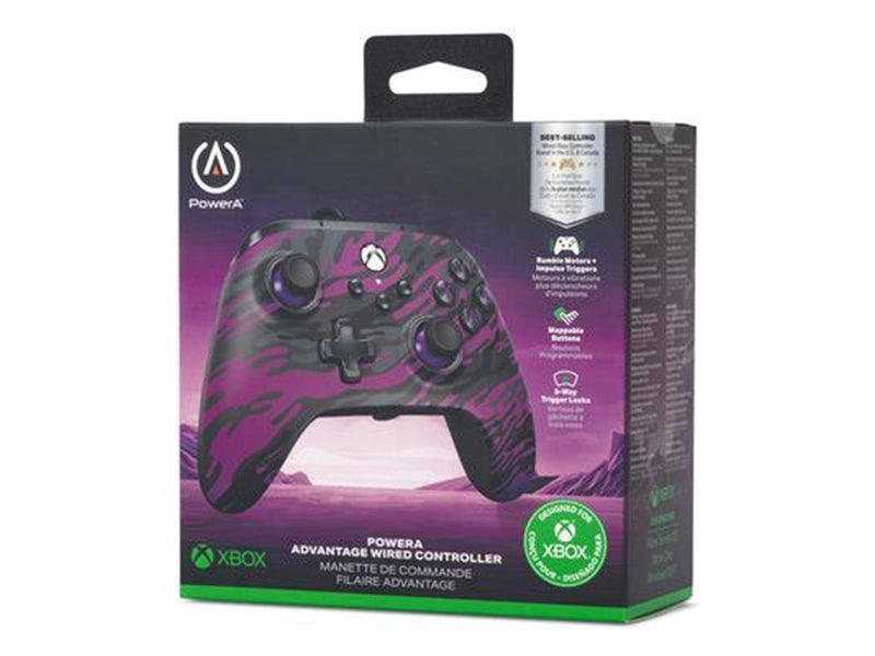 PowerA Kabelgebundener Controller Advantage für Xbox Series X|S - Lila Camouflage - Wired Controller - Microsoft Xbox Series S