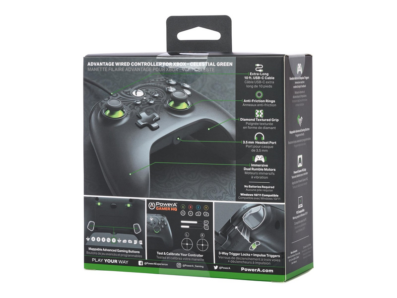 PowerA Kabelgebundener Controller Advantage für Xbox Series X|S - Sphärengrün - Wired Controller - Nintendo Switch