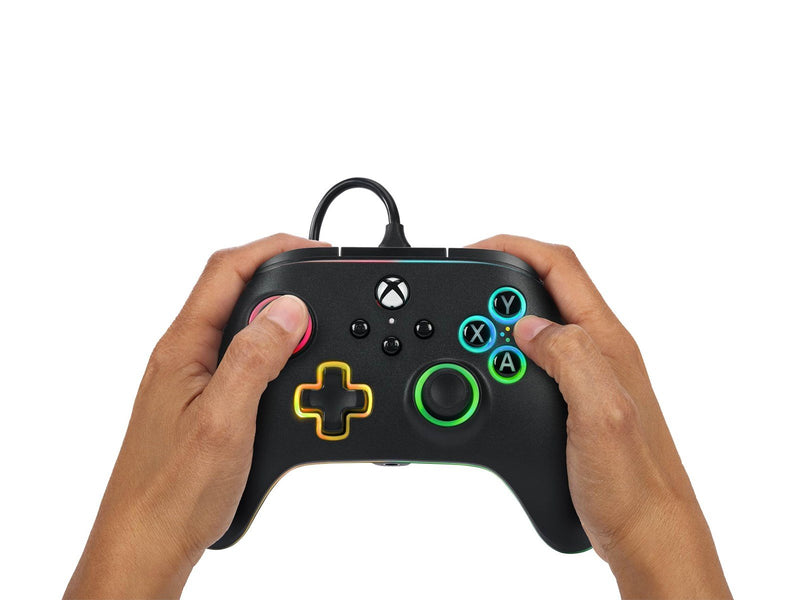 PowerA Kabelgebundener Advantage-Controller für Xbox Series X|S mit Lumectra - Schwarz - Wired Controller - Microsoft Xbox One