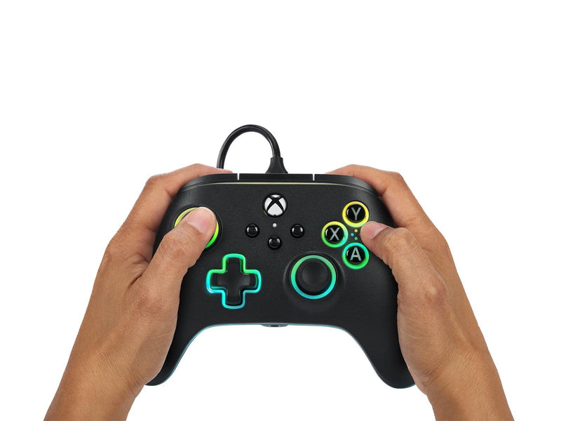 PowerA Kabelgebundener Advantage-Controller für Xbox Series X|S mit Lumectra - Schwarz - Wired Controller - Microsoft Xbox One