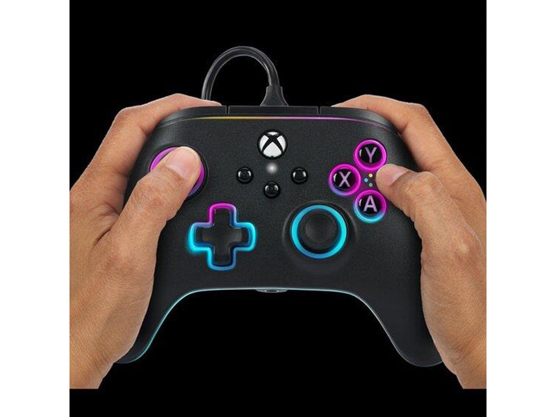 PowerA Kabelgebundener Advantage-Controller für Xbox Series X|S mit Lumectra - Schwarz - Wired Controller - Microsoft Xbox One