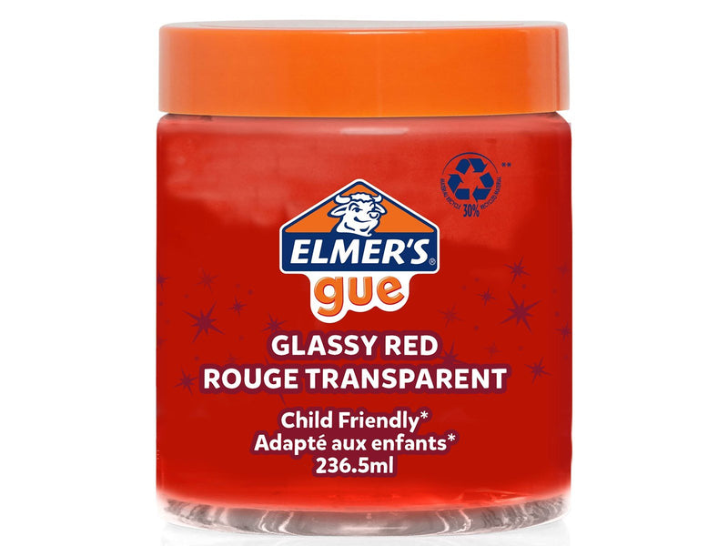 Elmer's Gue vorgefertigter Schleim | klarer roter Schleim | 236,5 ml | 1 Stück