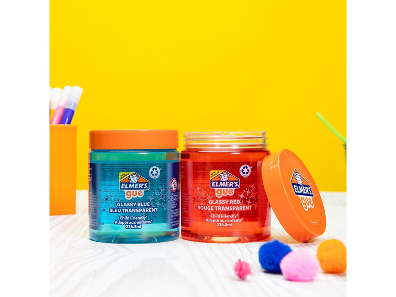 Elmer's Gue vorgefertigter Schleim | klarer roter Schleim | 236,5 ml | 1 Stück