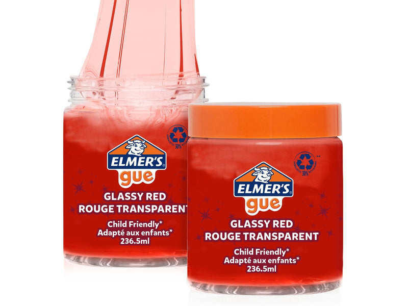 Elmer's Gue vorgefertigter Schleim | klarer roter Schleim | 236,5 ml | 1 Stück