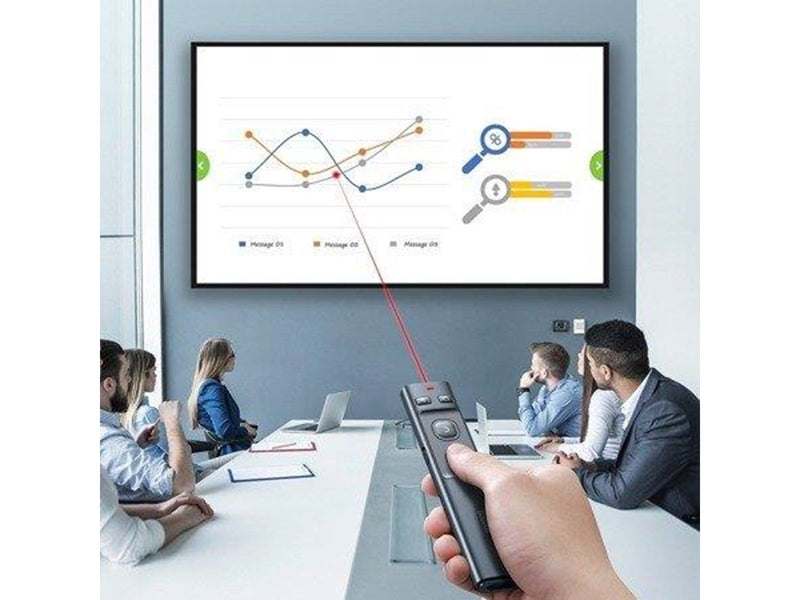 Baseus Orange Dot Multifunctionale remote control for presentation with a laser pointer - gray