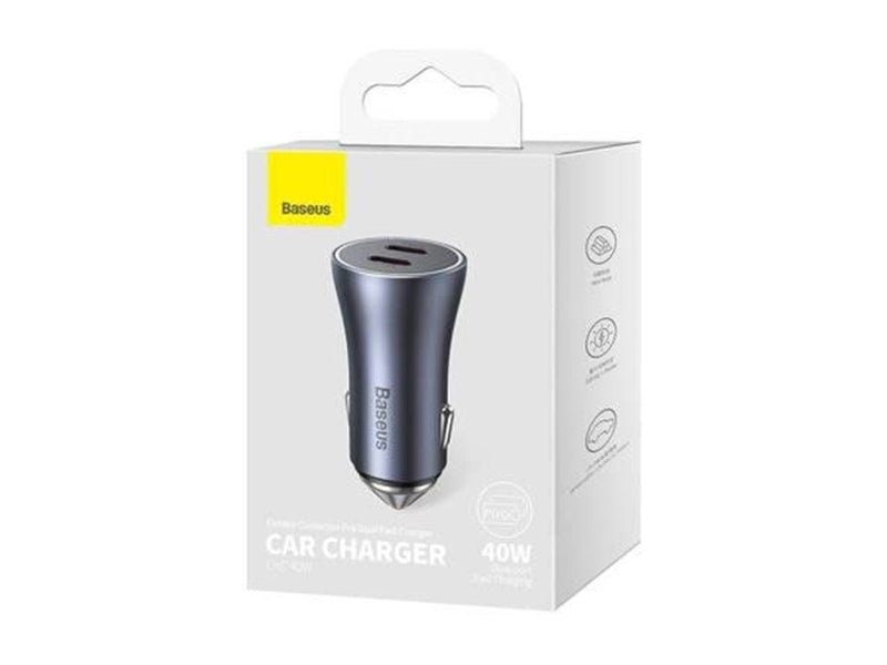 Baseus Golden Contactor Pro car charger 2x USB-C 40W (Dark Gray)