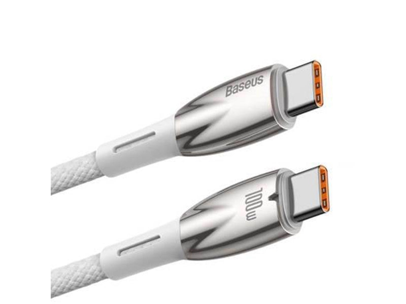 Baseus USB-C cable for USB-C  Glimmer Series 100W 2m (White)