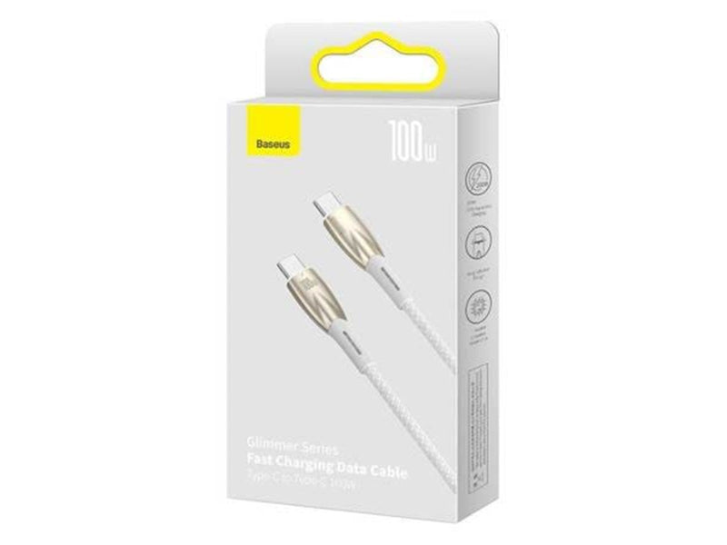 Baseus USB-C cable for USB-C  Glimmer Series 100W 2m (White)