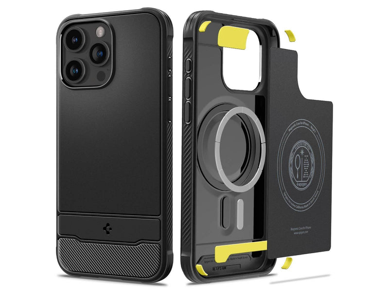 Spigen Rugged Armor MagSafe - matte black - iPhone 15 Pro