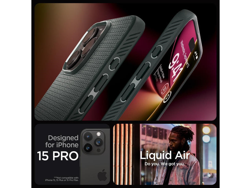 Spigen Liquid Air - abyss green - iPhone 15 Pro
