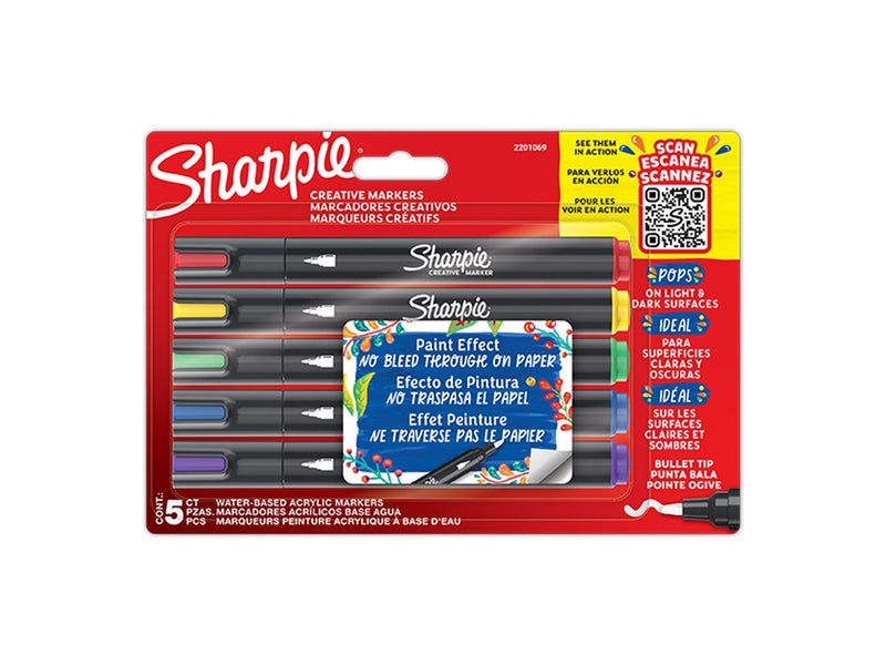 Sharpie Creative Marker Bullet Tip | Verschiedene Farben | 5 Stück