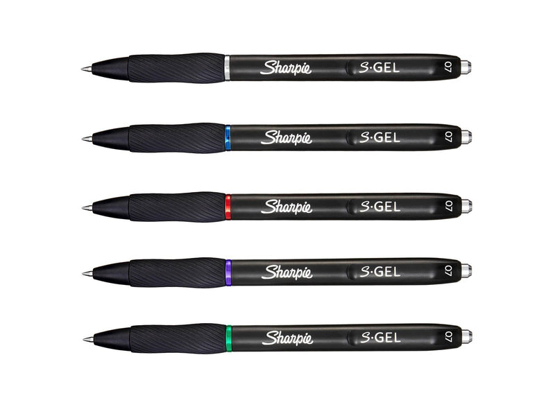 Sharpie S-Gel Gelstifte | mittlere Spitze (0,7 mm) | Gelschreiber in gemischte Farben | 8 Stück