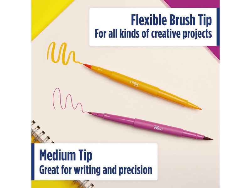 Paper Mate Flair-Filzstifte mit ZWEI Spitzen | Brush-Spitze und mittlere Spitze (0,7 mm) | Farbstifte mit zwei Spitzen | verschi