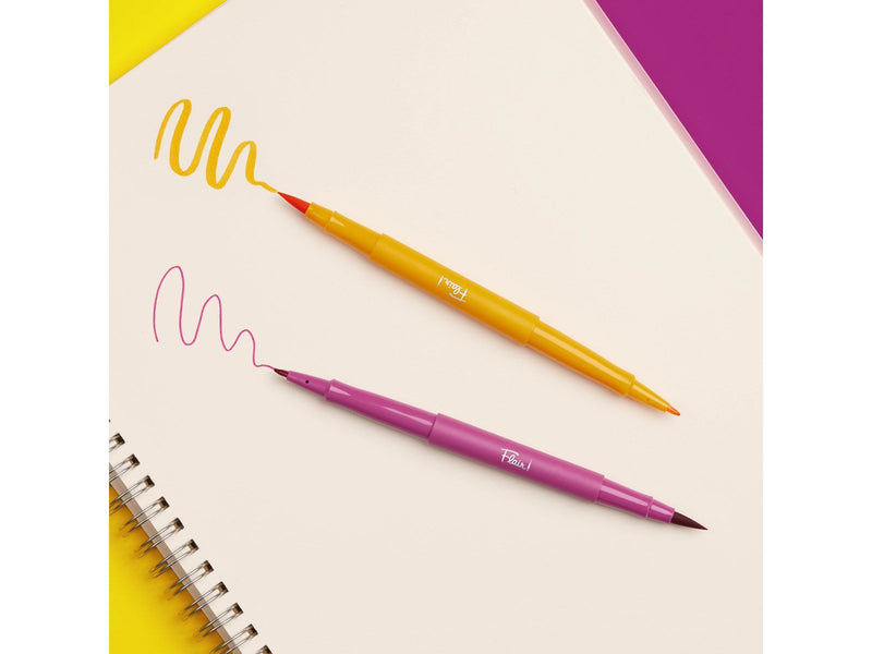 Paper Mate Flair-Filzstifte mit ZWEI Spitzen | Brush-Spitze und mittlere Spitze (0,7 mm) | Farbstifte mit zwei Spitzen | verschi