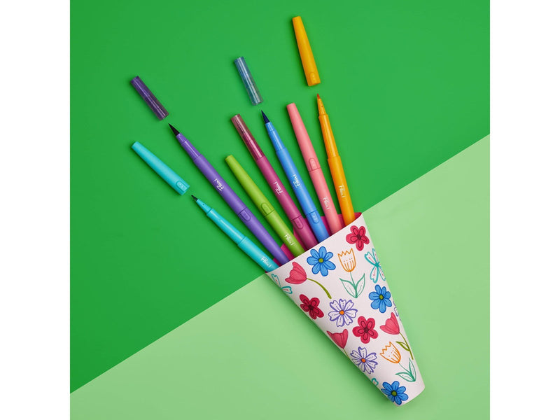 Paper Mate Flair-Filzstifte mit ZWEI Spitzen | Brush-Spitze und mittlere Spitze (0,7 mm) | Farbstifte mit zwei Spitzen | verschi